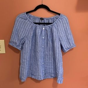 Blue and White Talbots linen top
